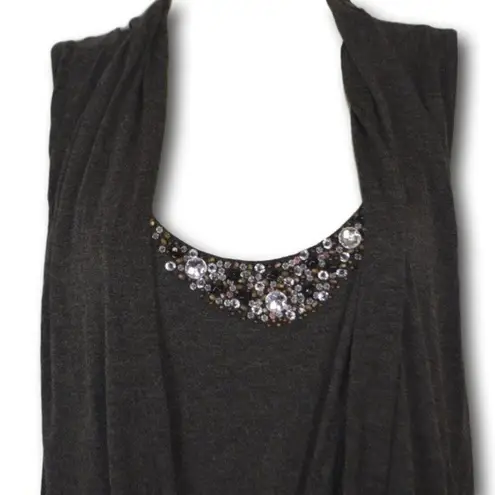 Cable & Gauge Jeweled Rhinestone Sleeveless Blouse