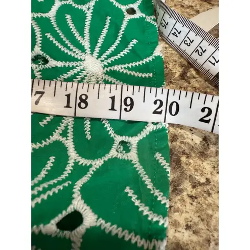 Marc New York Women's Green White Floral Tie Front Crop Top S