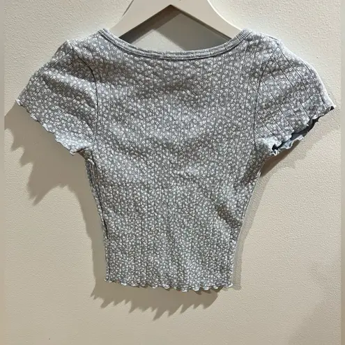 Brandy Melville FLORAL EYELET TOP!