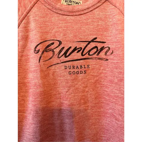 Burton Dry Goods Pink Sweatshirt Womens Small Dryride Thumb Holes Scoop Neck