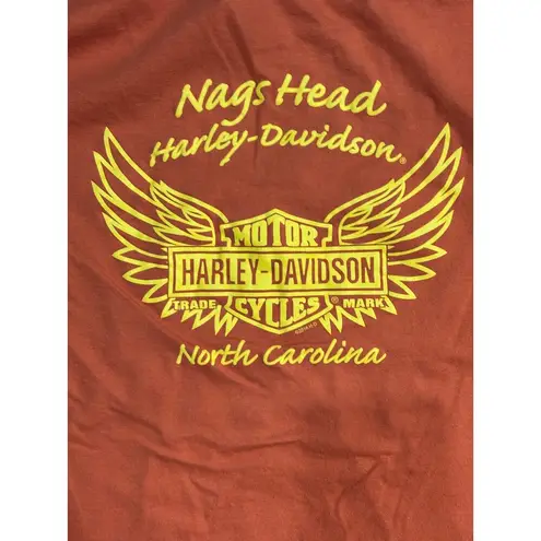 Harley Davidson Nags Head Orange wing top Small