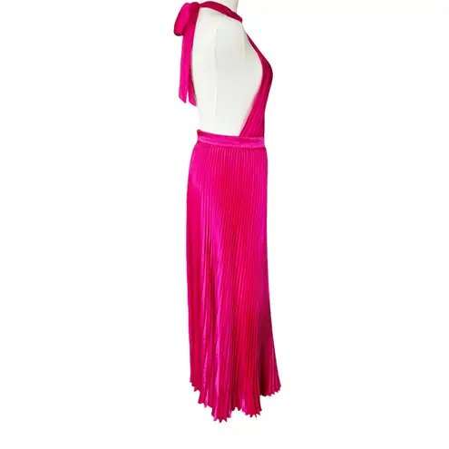 L'IDEE Renaissance Split Gown Maxi Dress Punch Pink NWT Size 2