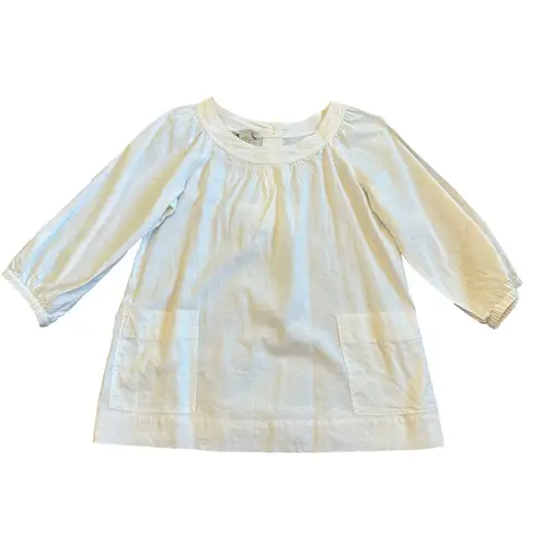 Sandro Paris Linen Blend Oversized Blouse Shirt Top White Size Small Women's