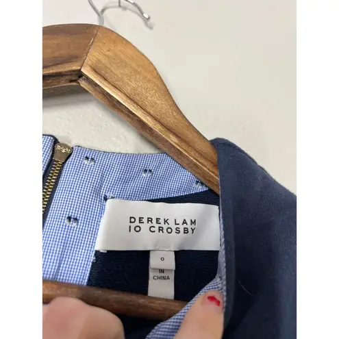 Derek Lam 10 Crosby Fleece Peplum Style Tank Top Womens Sz 0 Career Professional Blue