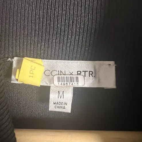 Toccin Black Ribbed Turtleneck Long Sleeve Midi Sweater Dress Size Medium