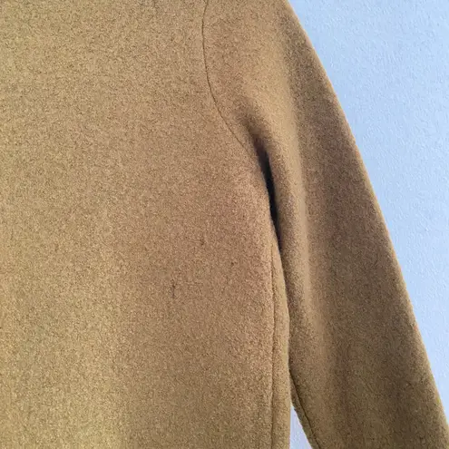 Loft  Brown Wool Blend Ruffle Zip Front Office Casual Peplum Jacket Cardigan XS