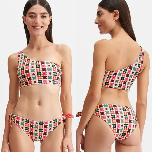 NWOT La Double J Goddess Lycra Reversible Top in Groovy Dot Giallo Size M Pink Size M