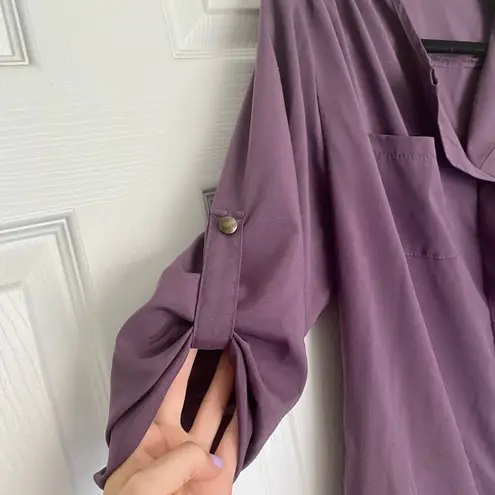 Shasa Plum Purple 3 Qtr Sleeve Blouse
