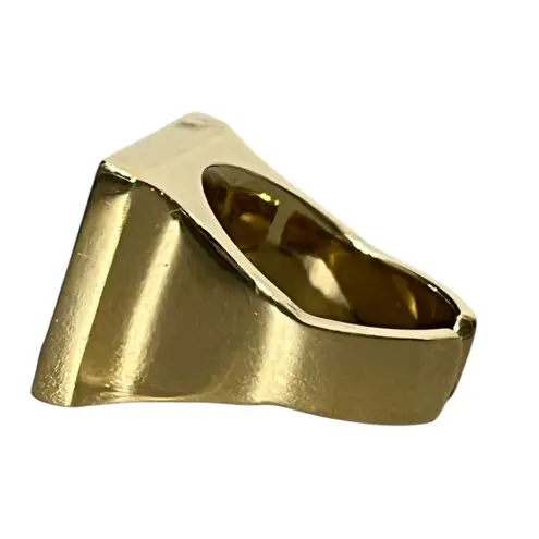 Isabel Marant To Dance Ring White Grey Marble Brass Adjustable Cocktail Designer