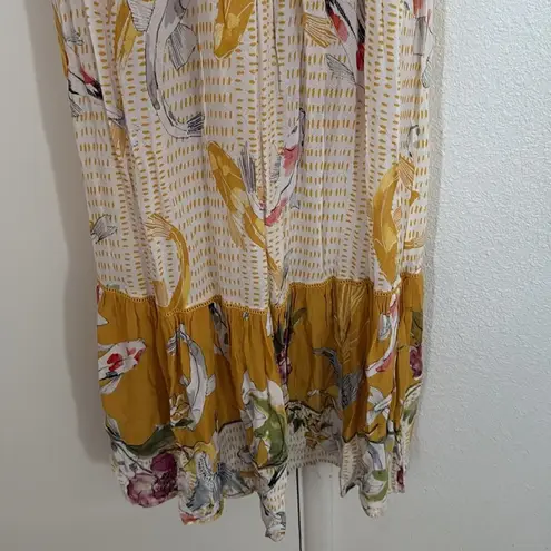 Anthropologie  One‎ September Koi Fish Paradiso Gold Maxi Dress XS