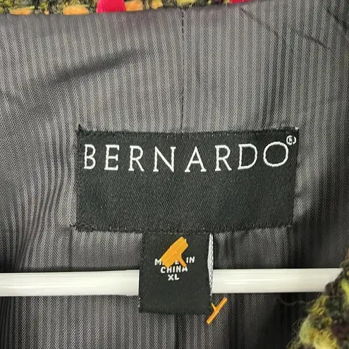 Bernardo XL Green, Orange, Brown Wool Blend Retro Knit Blazer Jacket w/Pockets