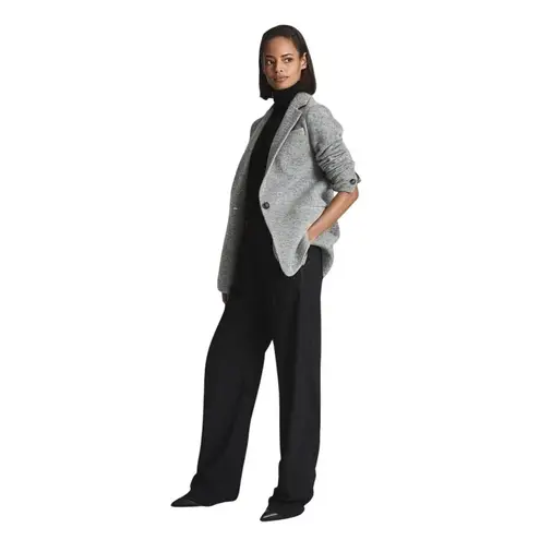 Reiss Women's Gray Wool Blend Evan Single Breated Blazer Coat Size 2