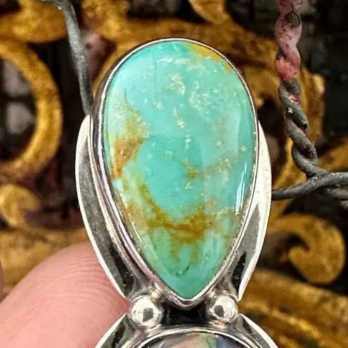 Kim Cevora sterling silver turquoise and abalone clip on earrings Green