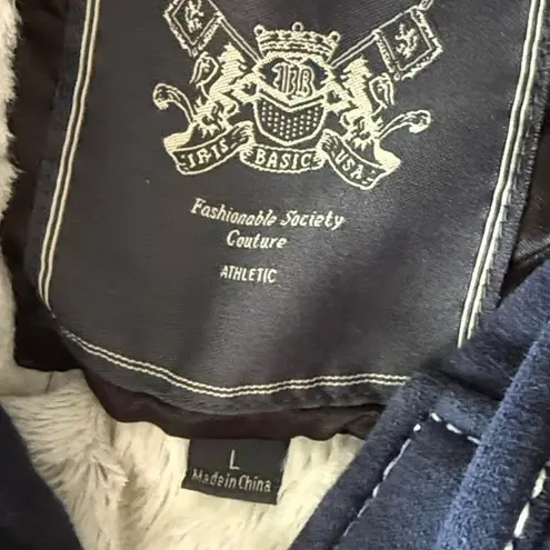 Y2K Contrast Stitch Hoodie Jacket Blue Size undefined - Image 3