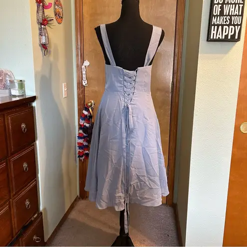 NWOT light blue sleeveless formal dress with sheer jacket rhinestone brooch 8