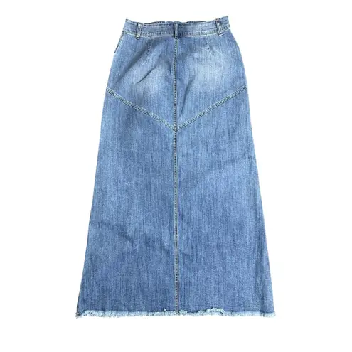 Wash Lab Women's Denim Maxi Skirt Blue Size 29 Style WL1610S Long Jean Y2K Boho