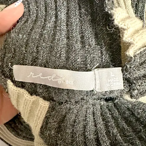 BKE Red by Striped Mock Neck Top