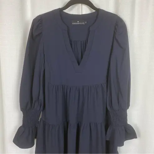 Pomander Place Tuckernuck Navy Blue Tiered Mini Kenzo Dress Sz.XS