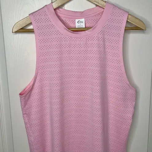 Zyia Active Chill Blossom Pink Perforated Muscle Tank Top - Medium