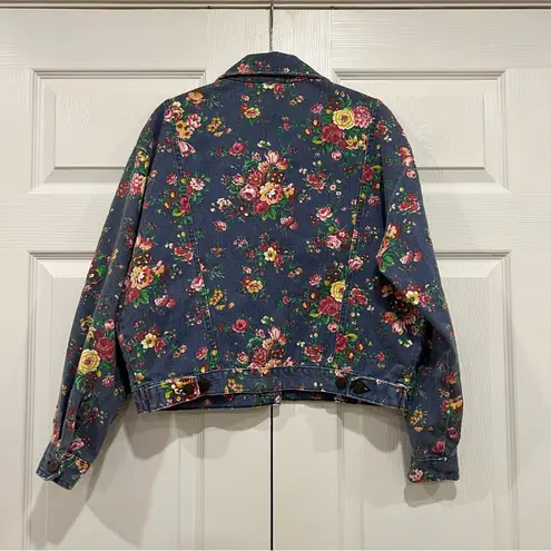 Stuffed Shirt Jeanswear Floral Jean Jacket Vintage Y2K Made in USA Cotton Medium Blue