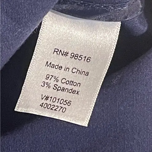 Coldwater Creek Navy Sunwashed Twill Short Sleeve Jacket Size 12 NWT