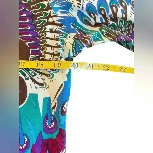 Kaktus Women’s Colorful Wearable Art Jacket Size Large Peacock Abstract Art