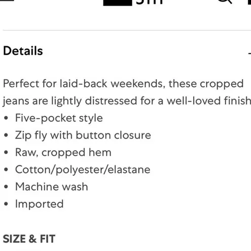 Frame Le Beau Distressed Crop Straight Leg Jeans Size 23