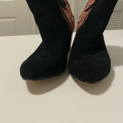EUC | Miss Albright beaded ankle boots — size 8 Black