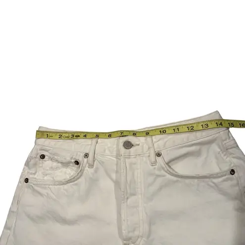 AGOLDE  Parker Hi Rise Button Fly Short Fringe Hem in Dough - Image 13