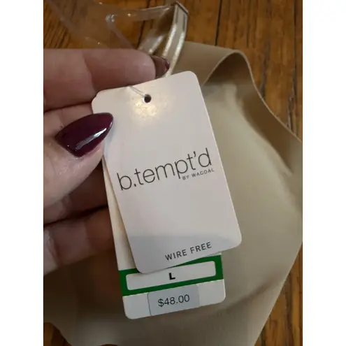 B.tempt'd By Wacoal Bra Womens Large Beige Wire Free Seamless Scallop