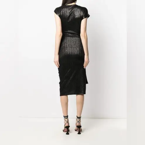 Paco Rabanne Lurex Jersey Draped Dress Size XS