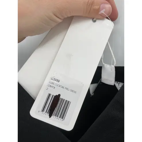 Shona joy Luxe Frill Cocktail Dress Black Onyx Size 2 NWT