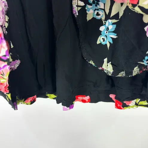 Aeropostale Floral Mini Skirt M Black Pink Y2K Coquette Soft Girl Dopamine Size M