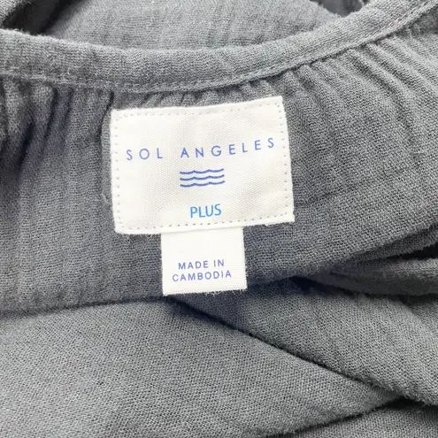 Sol Angeles Women Maxi Sundress Plus OS Gauzy Minimalist Coastal Lounge Cruise