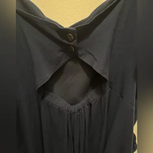 41 Hawthorn Navy Scalloped Romper 1X | Coastal Granddaughter Brunch Fall Outfit Blue