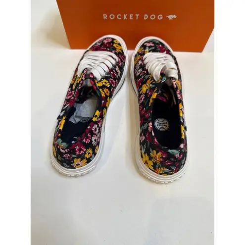 Rocket Dog Floral Jumpin Margate Lace Up Sneakers Sz 11 Women’s NIB Casual Blk