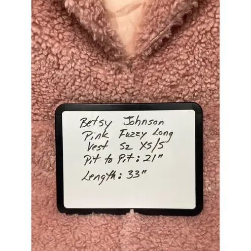 Betsey Johnson ‎ Pink Fuzzy Long Vest – Size XS/S