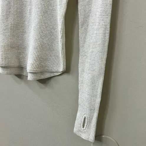 margaret o'leary Margaret O’Leary Shirtail Waffle Crew Sz M Light Cream Color