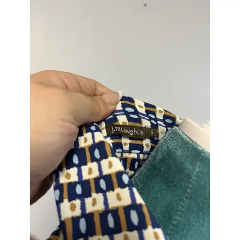 J. McLaughlin Lawrence Shirt Dress S – Catalina Cloth Geometric Print 3/4 Sleeve