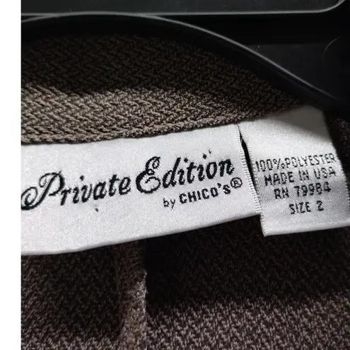 Chico's  Vintage Private Edition Size Large (2) Taupe Button Up Longline Blazer