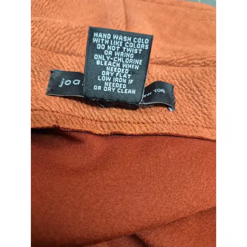 Joan Vass New York Shawl Collar Open Front Faux Leather Mid Jacket Paprika S