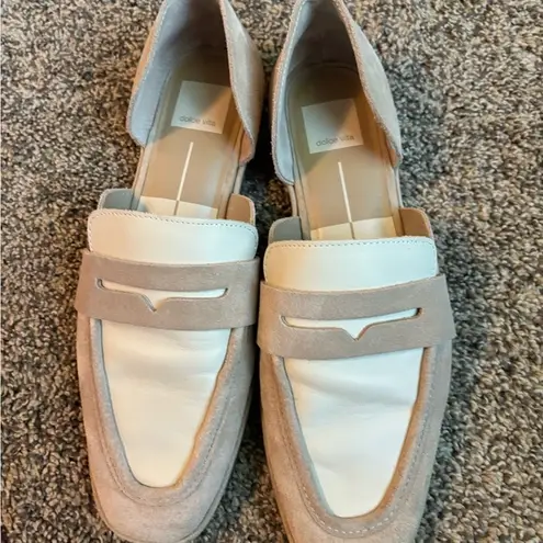 Dolce Vita Suede Ivory Cut Out Loafers Size 9