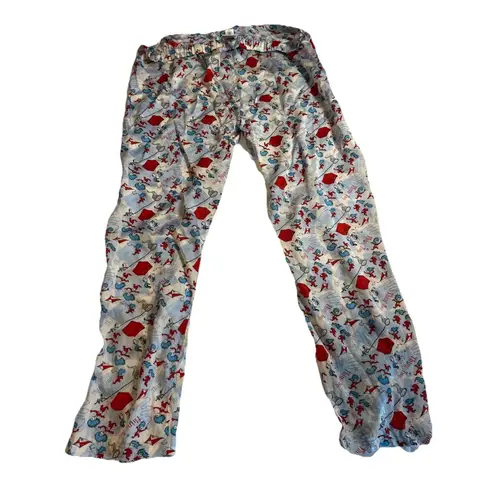 Universal Studio Dr Suess Sleep/lounge Pants 100% Silk Thing 1 Thing 2 Unisex L Blue Size L thumbnail 3