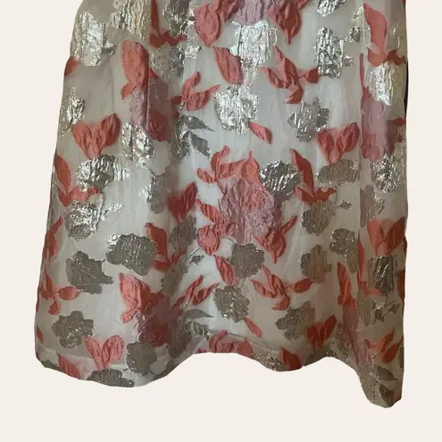 Badgley Mischka Mark + James Reo Brocade Floral V-Neck Cocktail Dress Size 12