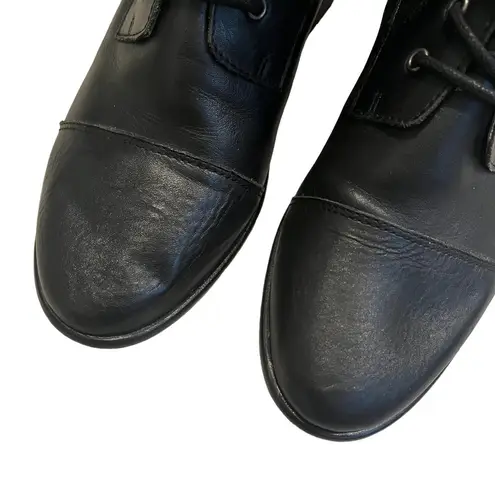 M4DE Black Leather Studded Mid Calf Boots, Sz 8