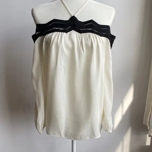 Ramy Brook Sandy Off The Shoulder Lace Trim Flowy Blouse *Stain*