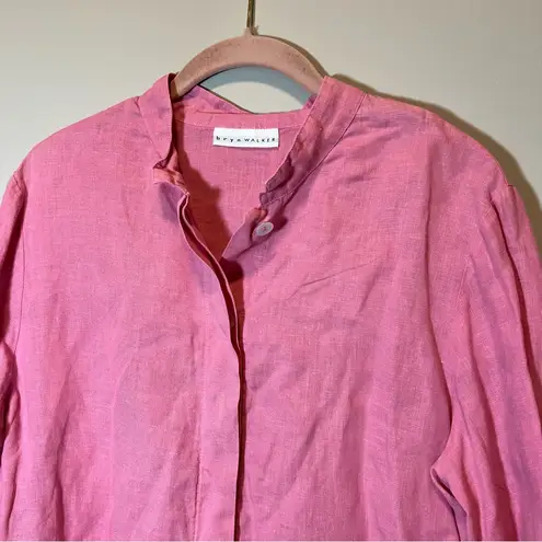 Bryn Walker  Pink Linen Button Down Top Medium