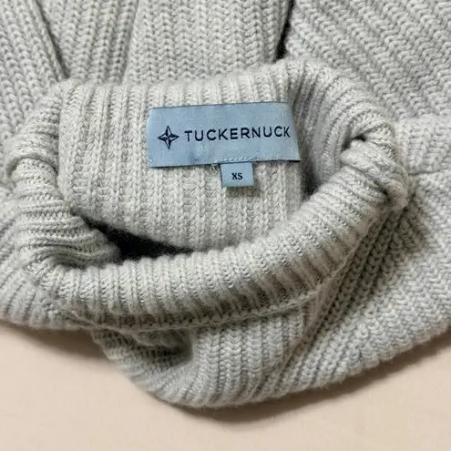 Tuckernuck Knit Fisherman Sweater Size XS Wool Blend Gray Mock Neck Soft Cozy