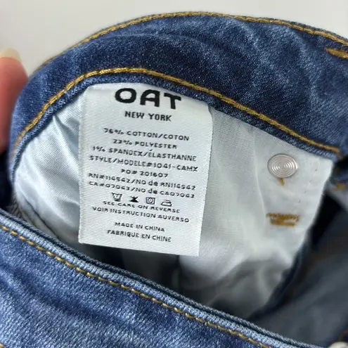 Oat Shari Cropped Wide Leg Jeans High Rise Women’s Size 10 or 30 Raw Hems Denim Blue