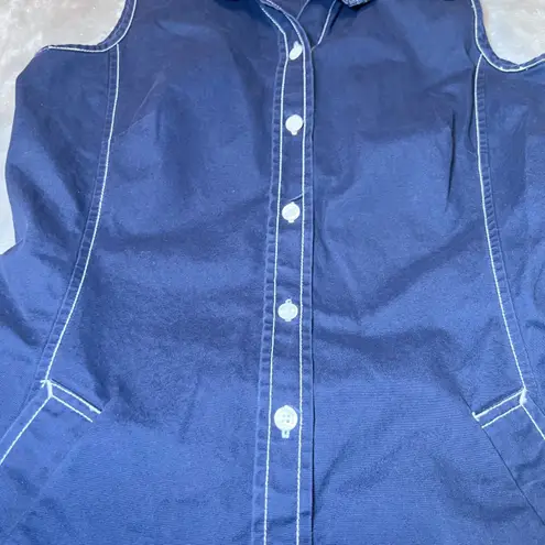 Isaac Mizrahi for Target Dress Womens Small Blue Sleeveless Button Up Collar